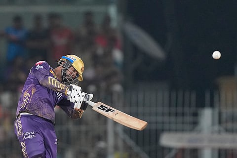 Venkatesh Iyer plays a shot during IPL 2024 final